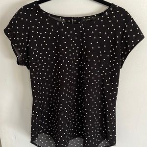 Ann Taylor Polka Dot Cap Sleeve Top